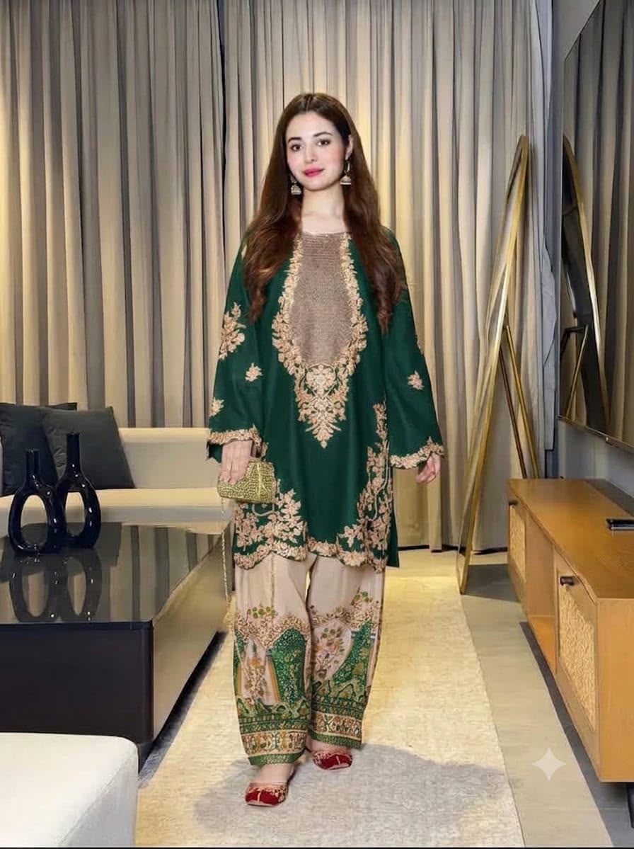 Dhanak embroidered luxury unstitched 2pc suit